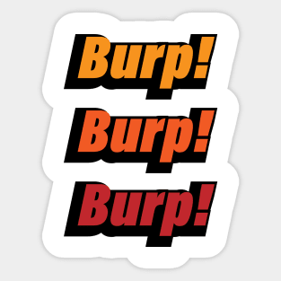 Burp colorful typography design Sticker